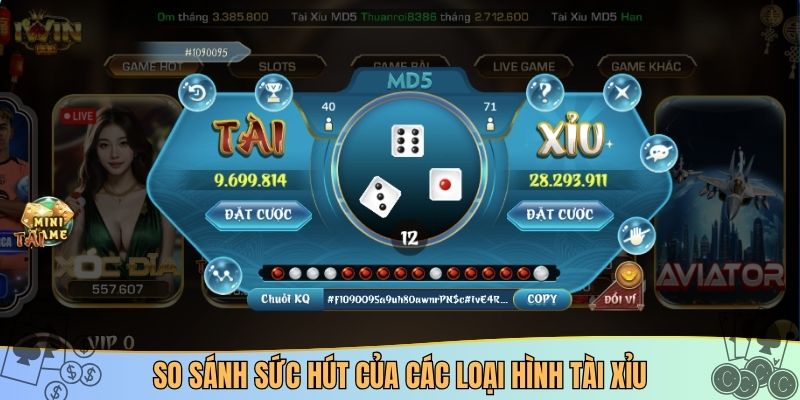 So sánh sức hút của các loại hình tài xỉu